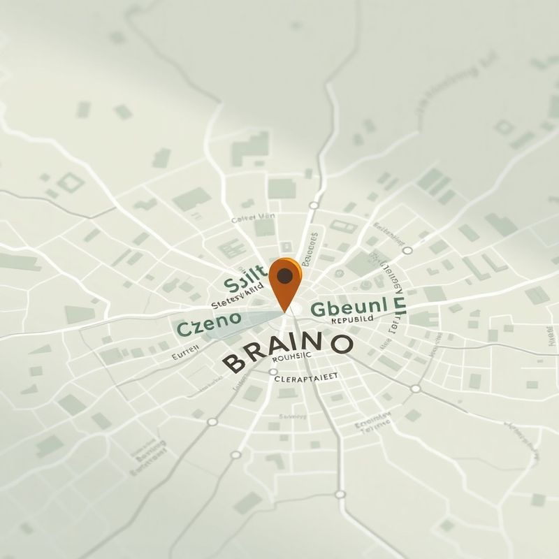 Stylizovaná mapa Brna s označením sídla Malého Kanceláře